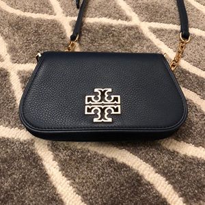 TORY BURCH blue leather crossbody